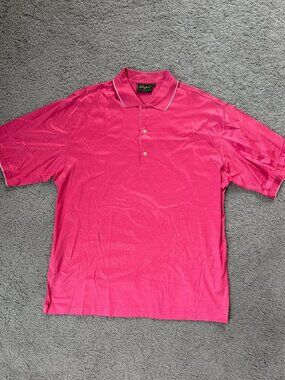 Bobby Jones Collection Westhill Solid Mercerized Cotton Polo Pink Fuschia Sz. L